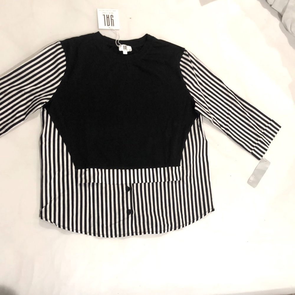 YAL New York 3/4 Sleeve Blouse-Tee Top